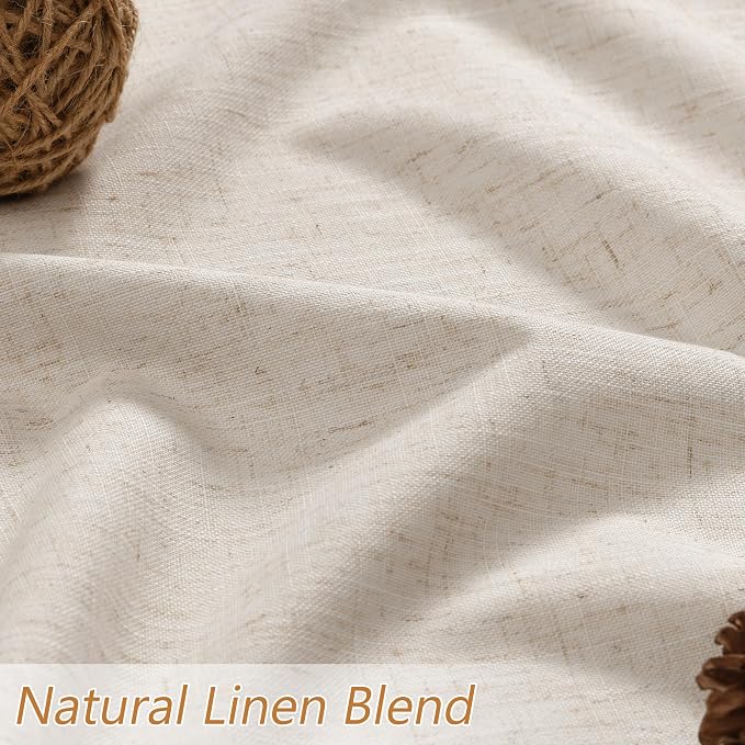 100% Blackout Linen Curtains 96 Inch Length 2 Panels Set - Image 6