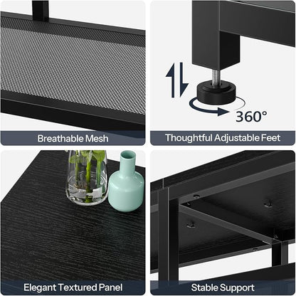 HOOBRO LED TV Stand with Charging Station, 4-Tier Entertainment Gaming Center - Image 6