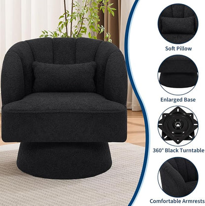 Garvee Ultra-Plush Swivel Accent Chair, 360° Barrel Lounge Chair - Image 5