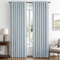 MIULEE 100% Blackout Linen Curtains 42 x 84 Inch Chambray Blue 2 Panels | by MIULEE