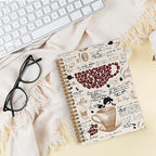 Coffee Spiral Notebook, Coffee Lover Gifts, Coffee Bean Notebook, Coffee Themed Journal Notebooks for School Work, Coffee House Office Supplies Gifts for Coffee Drinkers Women Men, 5.5x8.3Inch