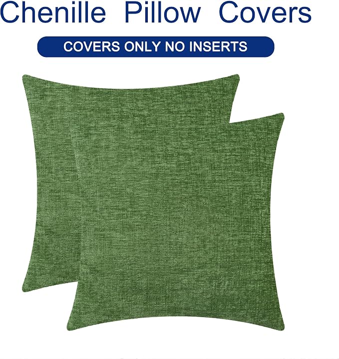 CaliTime Decorative Couch Throw Pillow Covers 18 X 18 Inches Forest Green | - Image 6