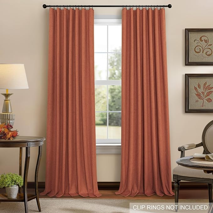Terracotta Blackout Curtains 84 Inch Length 2 Panel Set - Image 7