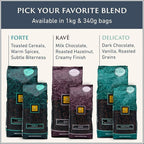 Filicori Zecchini Italian Espresso Beans – Whole Bean Coffee Medium Roast Arabica & Robusta Blend – Low Acidity, Slow Roasted – Delicato 340g