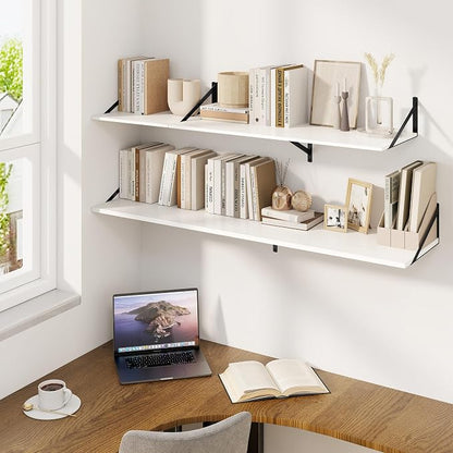 Fun Memories Floating Shelves for Wall, 12 Inch Deep Floating Shelves Set of 2 - Image 7