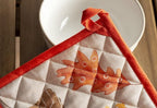 Maison d' Hermine Pot Holders Set 100% Cotton Heat Resistant Potholders 8" x 8" Hot Pads with Loop BBQ, Cooking, Baking, Grilling, Kitchen, Handling Hot Pans (Pack of 2, Colors of Autumn)