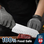 Schwer Ultimate Cut Resistant Gloves Beyond ANSI A9, Reinforced Stainless Steel Glove, Food Grade Mesh Metal Gloves for Butcher Meat Cutting, Oyster Shucking, Mandoline, PR1708 (M, 50 pairs)