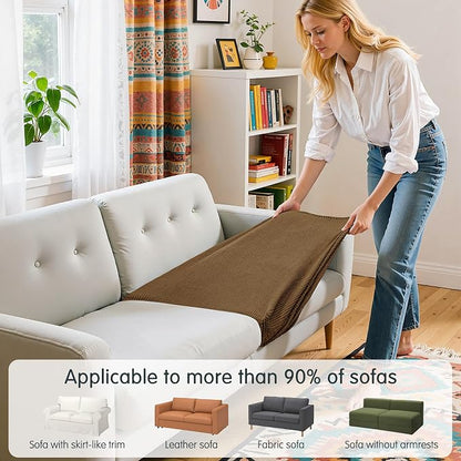 Hokway Stretch Couch Cushion Covers, 2 Piece Individual Sofa Cushion - Image 4