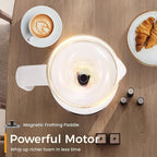 Milk Frother and Steamer, 6 in 1 Milk Steamer and Milk Warmer, 17oz Auto Shut Off Electric Frother with Touch Screen, Hot/Cold Foam Maker for Coffee, Latte, Cappuccino, Hot Chocolate