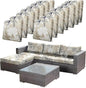 CALBODE 14Pcs Outdoor Stretch Cushion Covers, Waterproof Outdoor Chair Floral by CALBODE