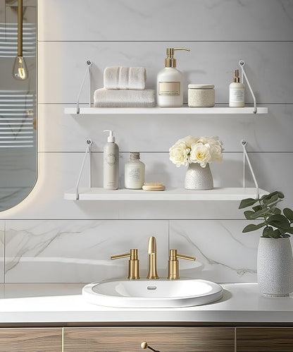 Afuly White Floating Shelves, 24 inch Long Shelves - Image 6