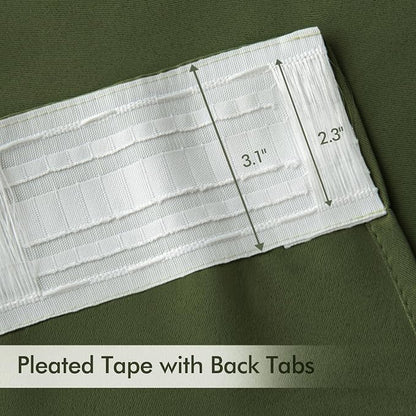 MIULEE Olive Green Back Tab Blackout Curtains 52x96 Inch Long 2 Panels Set | - Image 4