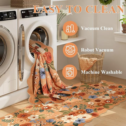 DUKINO 6x9 Area Rugs, Floral Washable Rug - Image 6