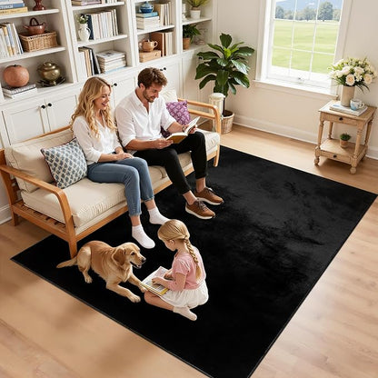 SHACOS 3x5 Ultra Soft Fluffy Faux Rabbit Fur Area Rug, Non Slip Machine - Image 2