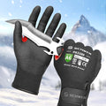 FreezeGuard Winter Work Gloves for Men and Women, ANSI A6 Cut Resistant Gloves With Super Grip, Freezer Glove for Work Below Zero, Touchscreen, Thermal Insulated, PR3388, Black Knight (S, 1 Pair)