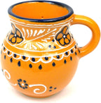 Encantada Handmade Hand-Painted Authentic Mexican Pottery Mugs (2-Pack, Mango Beaker)