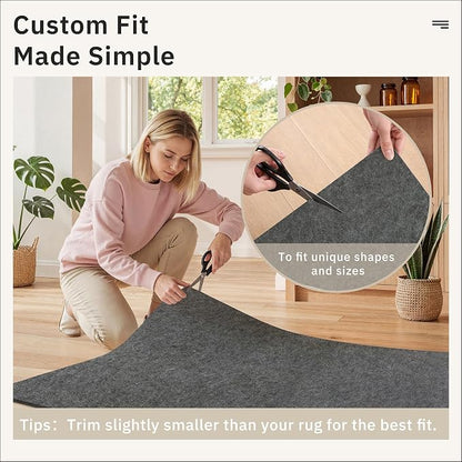 Soalmost 6x9 Non Slip Rug Pads, 1/4" Thick Felt Cushioned Rug Gripper Pad | - Image 8