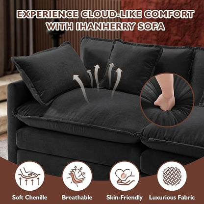 Ihanherry U-Shaped Modern Sofa 146" Modular Sectional Cloud Couch - Image 5