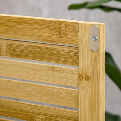 HOMCOM Bamboo Floor Cabinet Bathroom Floor Cabinet Living Room Organizer Tower - Image 9