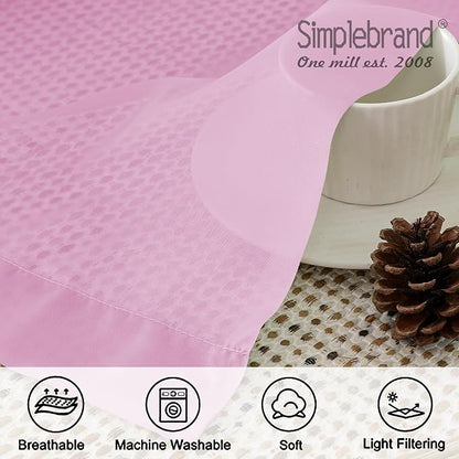 Simplebrand Pink Short Sheer Curtains 45 Inch Length - Image 7