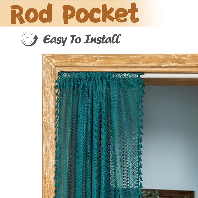 Sutuo Home Boho Sheer Doorway Curtain - Image 4