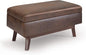 SIMPLIHOME Owen Small Rectangular Storage Ottoman by SimpliHome