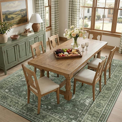 RELEANY Washable Area Rug, Water Repellent, Pet Friendly, Vintage Floral Boho - Image 3