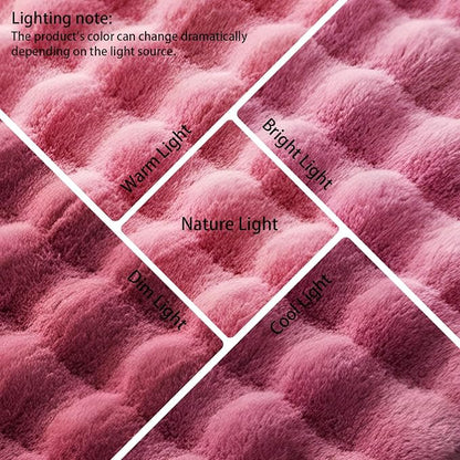 Dusty Rose Rabbit Plush Rug 5'x7', Fluffy Shaggy Area Rug - Image 6