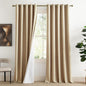 NICETOWN 100% Blackout Camel Linen Curtains 95 inches Length by NICETOWN