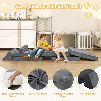 JY QAQA 18Pcs Modular Kids Play Couch Set, Toddler Sectional Sofa - Image 4