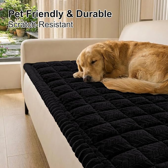Smiry Couch Cover for Dogs, Non Slip Fuzzy Pet Sofa Arm Covers Washable | Sofa - Image 9