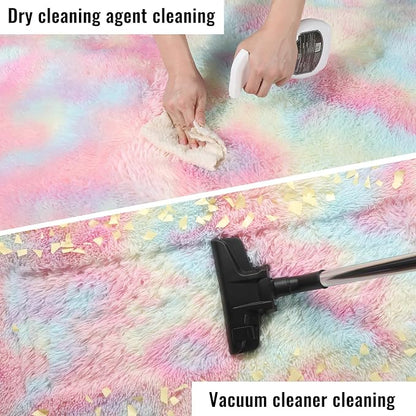 Rainbow Rugs 6x9, Large Fluffy Soft Carpet, Plush Shaggy Rugs - Image 7