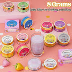 Nomeca Edible Glitter for Drinks Cakes, 8 grams Food Grade Luster Dust Sprinkles Glitter for Cake Decorations, DIY Cocktails, Beverages & Cake Decorating, Dessert Cake Topper (7-Shimmer Gold)