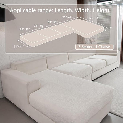 OHSIO Couch Cushion Covers for Sectional Sofa, Stretch Soft Sofa Slipcovers - Image 2
