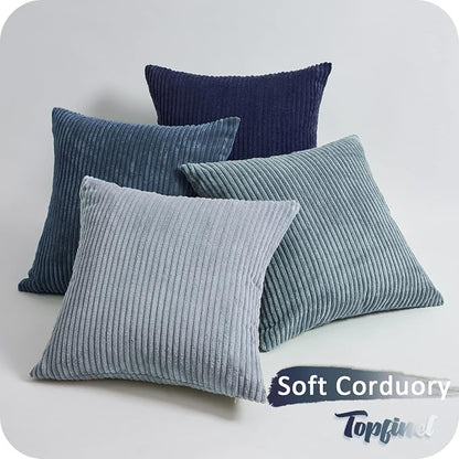 Topfinel Decorative Throw Pillow Covers Dusty Blue Navy Series 16x16 Inch Set - Image 8
