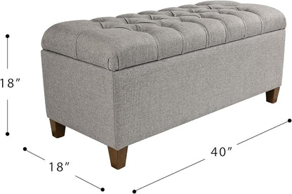 Homepop Home Decor Tufted Ainsley Button Storage Ottoman Bench - Image 3