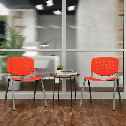 Flash Furniture HERCULES Series 880 lb. Capacity Orange Plastic Stack Chair - Image 7