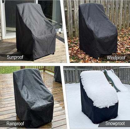 Stackable Patio Chair Covers Waterproof 2 Pack 210D Lawn Patio Outdoor Chairs - Image 4