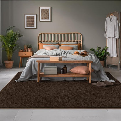 5x7 Area Rugs for Living Room Non Slip Dorm Bedroom Rug, Coffee | Modern Area - Image 7