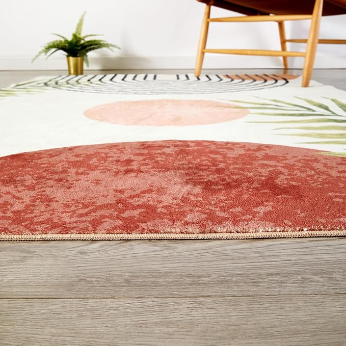 RoomTalks Boho Cute 3x5 Small Area Rugs Washable, Modern Abstract Geometric - Image 5