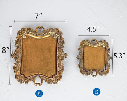 Funly mee Antique Trinket Dish Vintage Metal Jewelry Tray, Wedding Ring & - Image 3