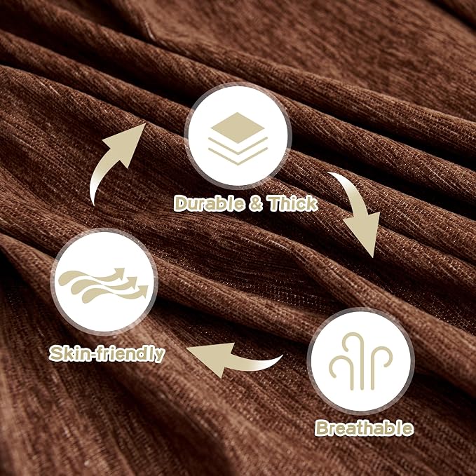 MYSKY HOME Chocolate Couch Cover Non Slip Dog Sectional Sofa Cover - Image 8
