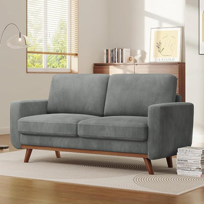 Vesgantti 68" Loveseat Sofa Dark Gray, Comfy Corduroy Couch - Image 6
