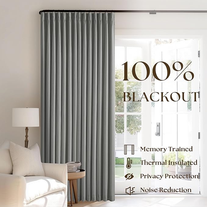 Dark Grey Linen 100% Black Out 120 Inch Curtains - Image 3