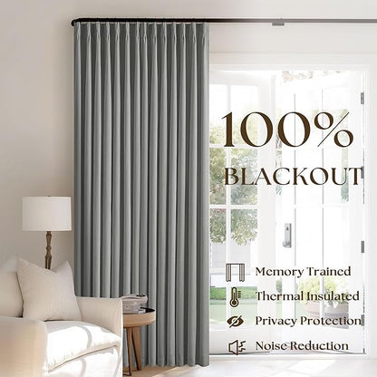 Dark Grey Linen 100% Black Out 120 Inch Curtains - Image 3