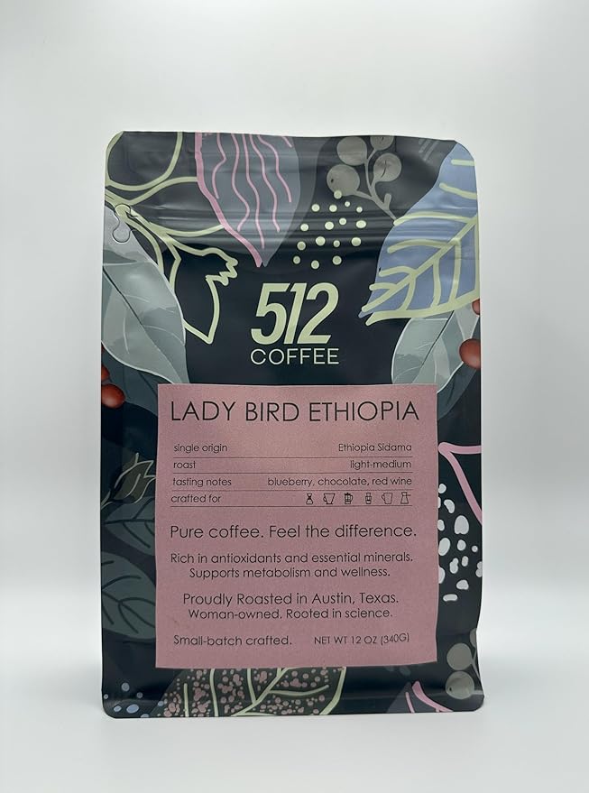 512 Coffee – Specialty Ethiopian Whole Bean, Light-Medium – Lady Bird Ethiopia – Freshly Hand-Roasted, Specialty Arabica, Premium Small Batch, Single Origin