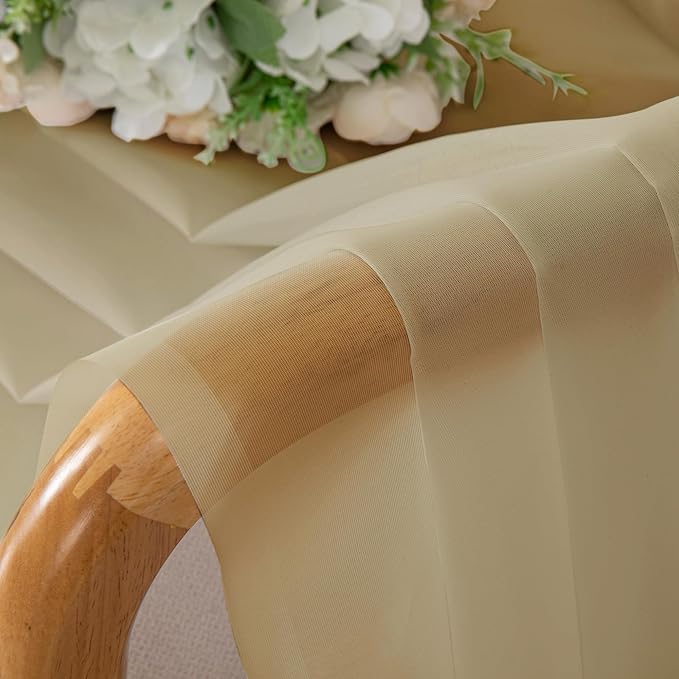 Sheer Curtains 54 Inch Length 2 Panels Set - Image 3