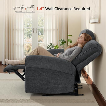MCombo 64.6" Wall Hugger Power Loveseat Recliner Sofa - Image 4
