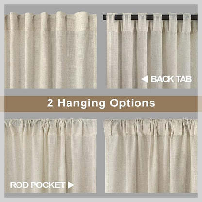 Flax Linen Curtains 108 Inches Long - Image 4