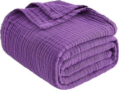 EMME Muslin Blankets for Adults Throw Blanket for Couch Breathable Gauze Soft - Image 5